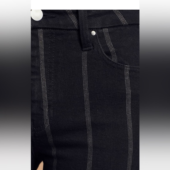 Lulus Accacia Black Striped High-Waisted Cropped Jeans - Picture 8 of 8